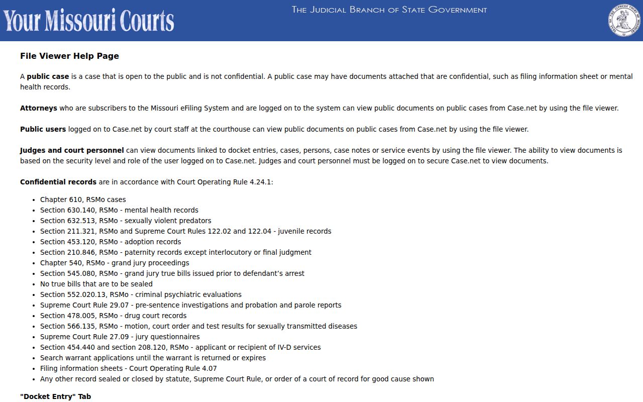 Webster County case search File Viewer reference