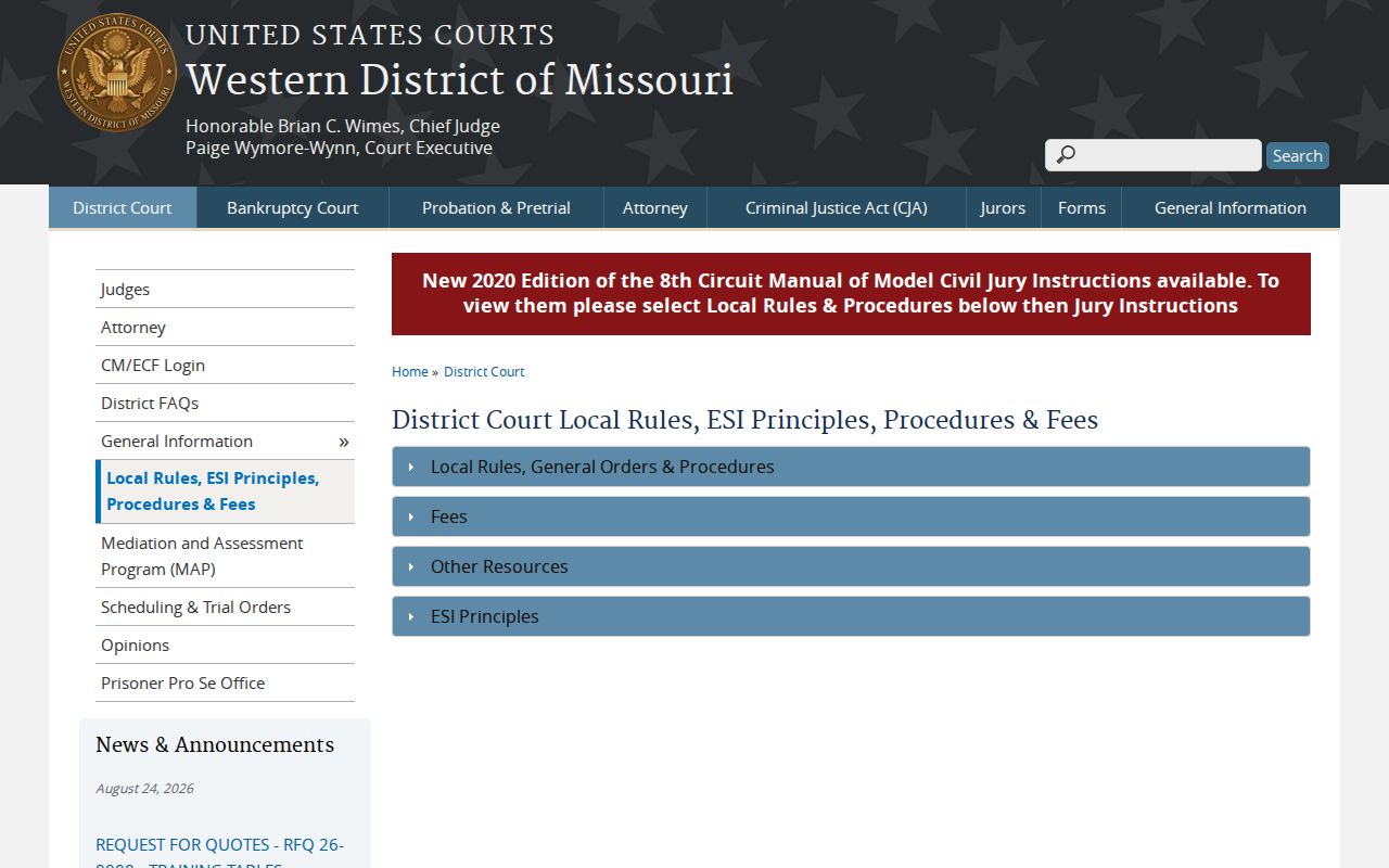 Webster County civil docket distinction from federal court records