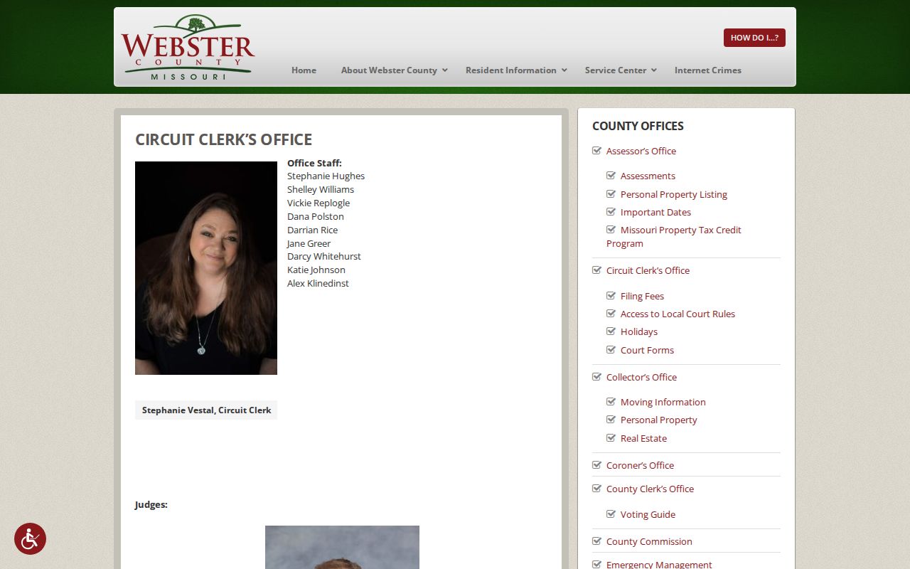 Webster County court records Circuit Clerk reference
