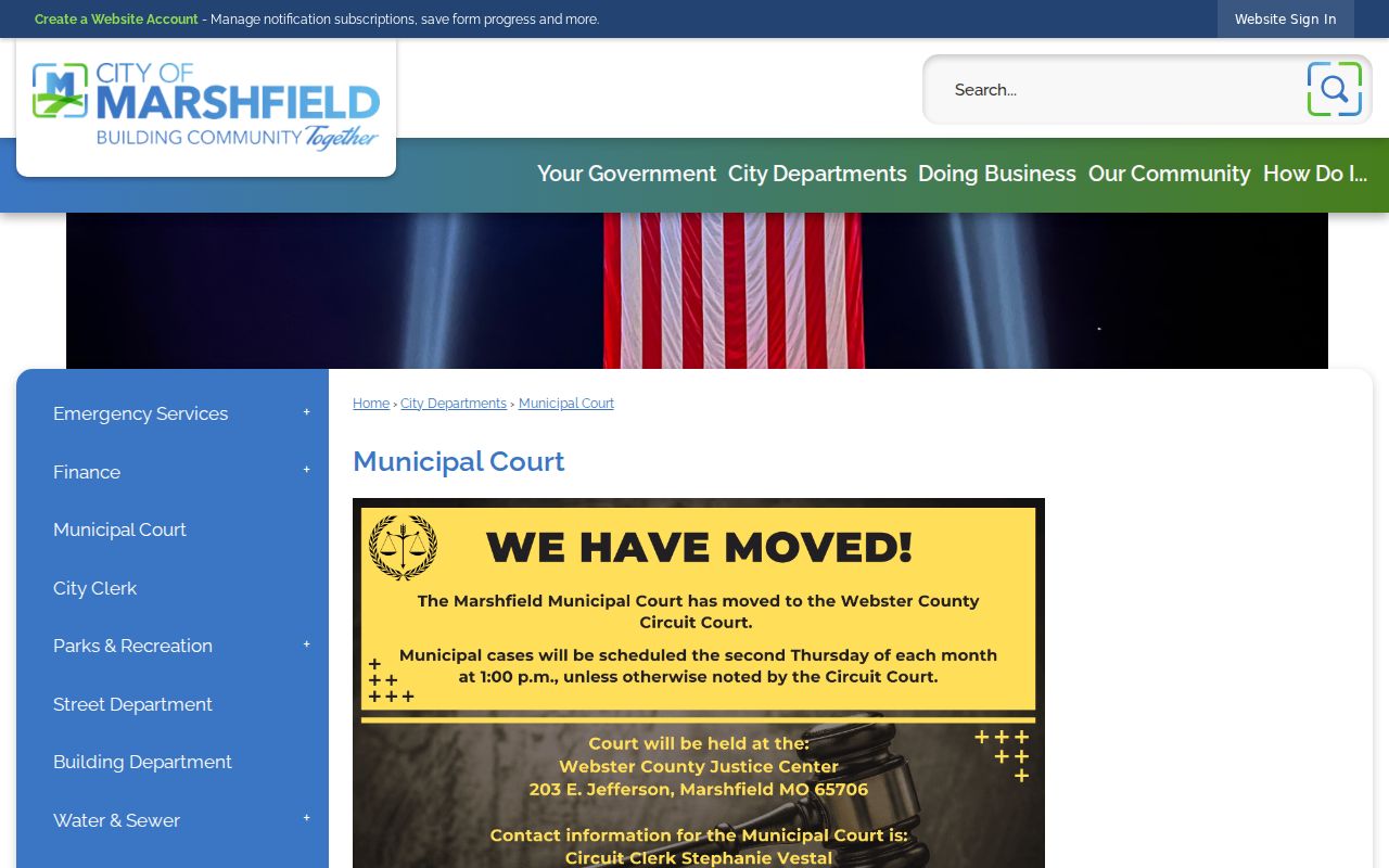 Marshfield court docket municipal court resource