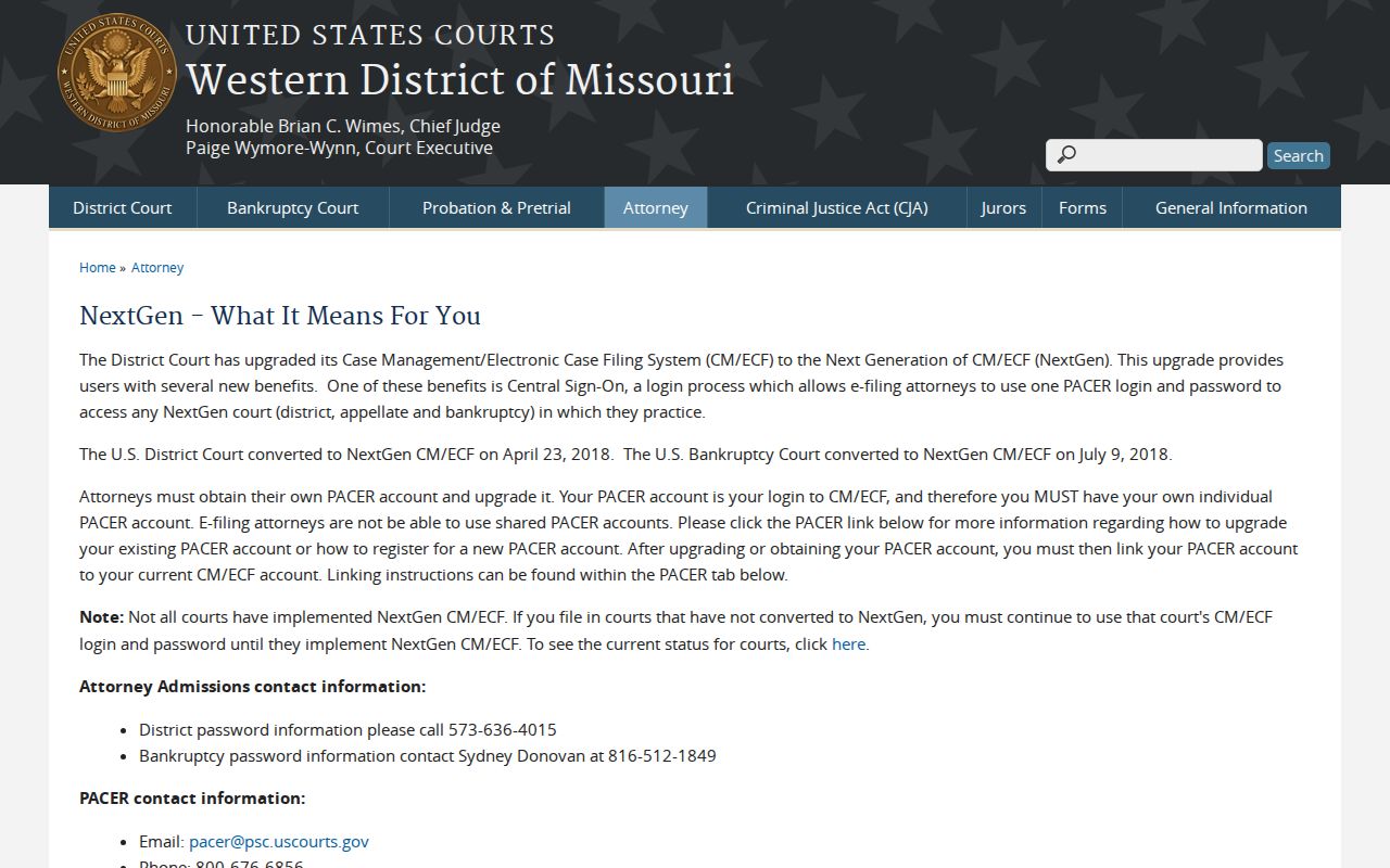 Webster County court docket federal CM ECF reference